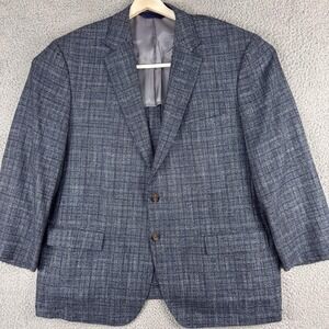 MaxDavoli‎ Blazer Mens 50R Wool Bamboo Plaid Sport Coat Made Italy Modern Fit